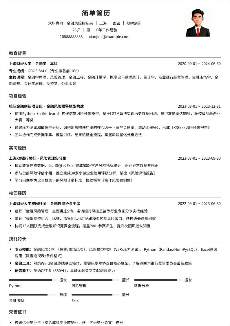金融风险控制 | 校招