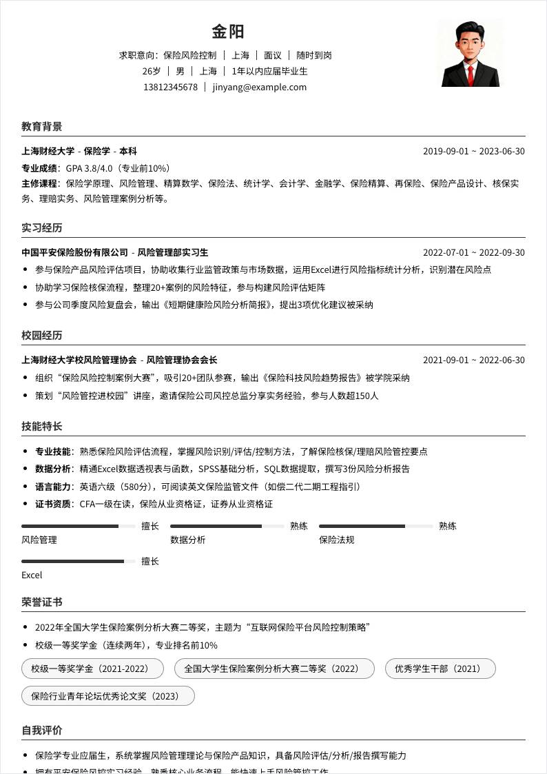 保险风险控制 | 校招