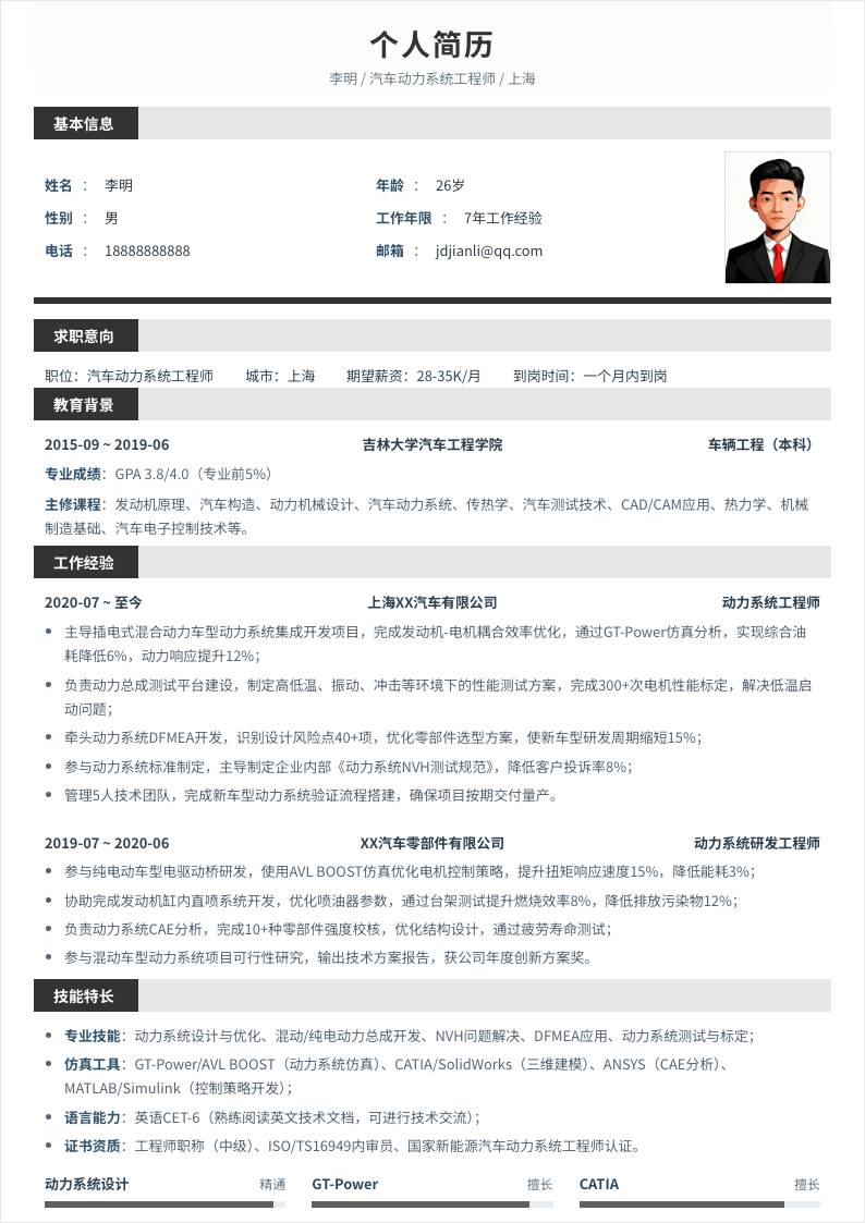 汽车动力系统工程师 | 社招