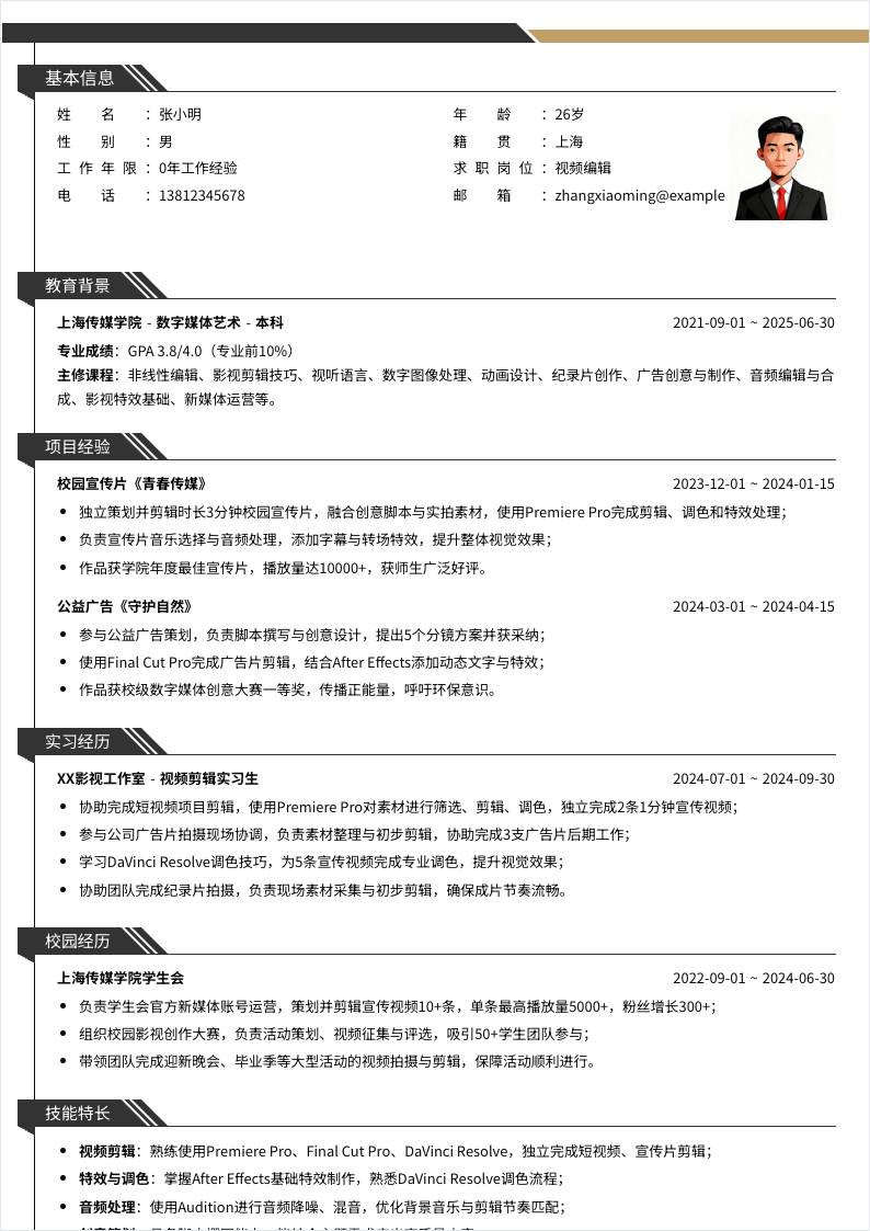 视频编辑 | 校招