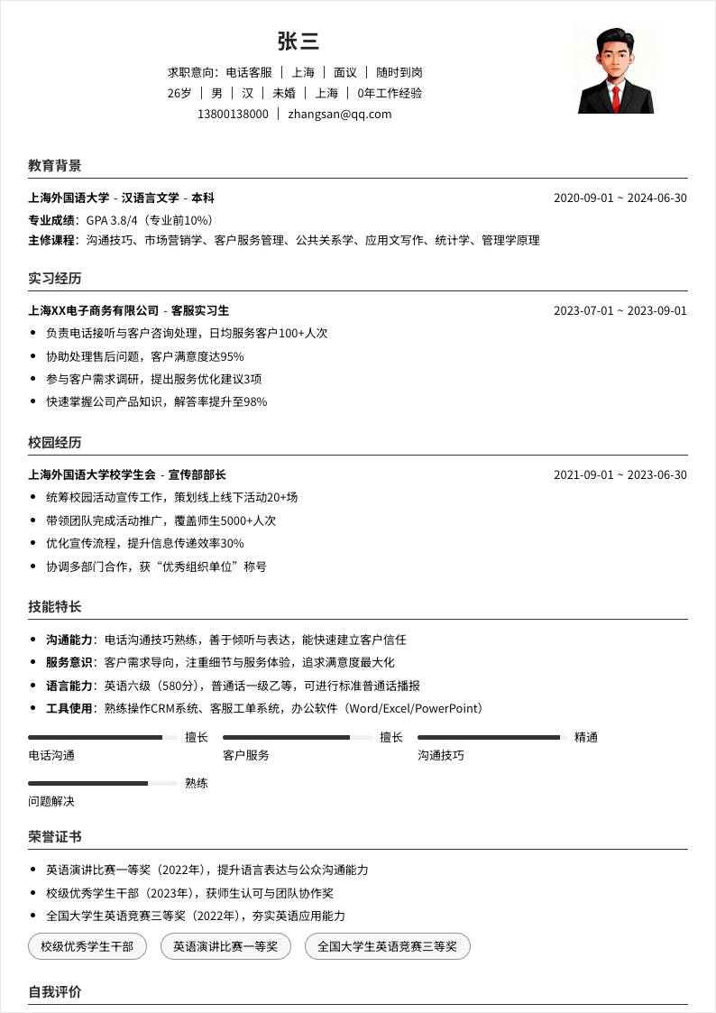 电话客服 | 校招