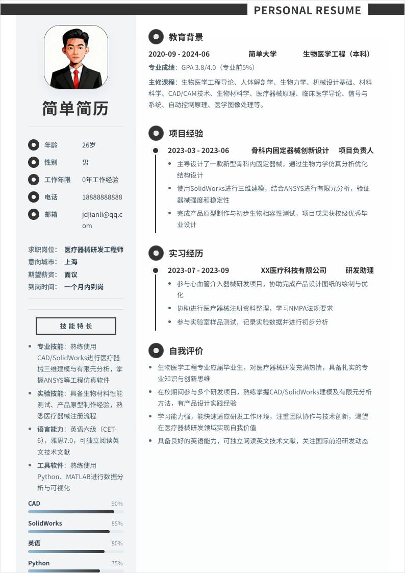 医疗器械研发 | 校招