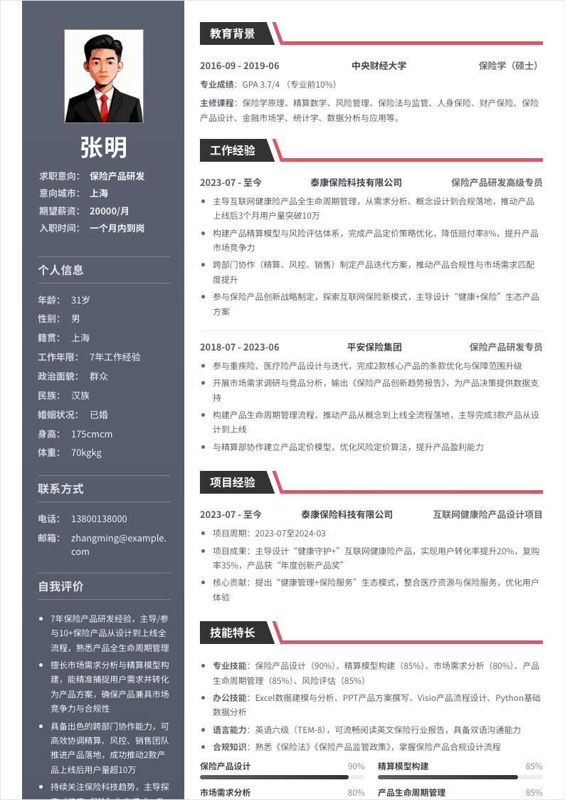 保险产品研发 | 社招