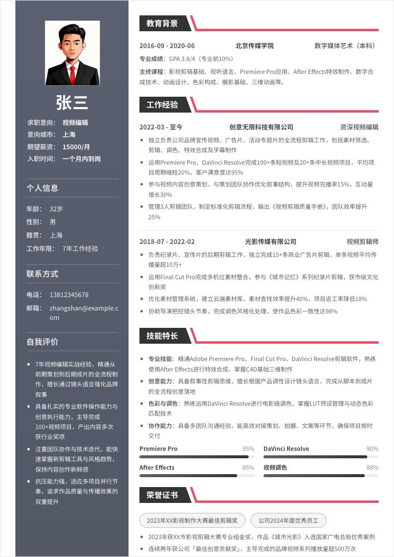 视频编辑 | 社招