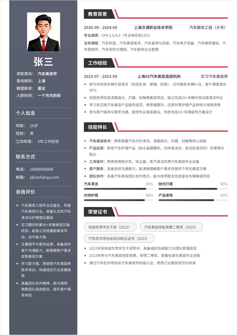 汽车美容师 | 校招