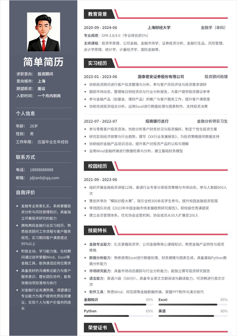 投资顾问 | 校招