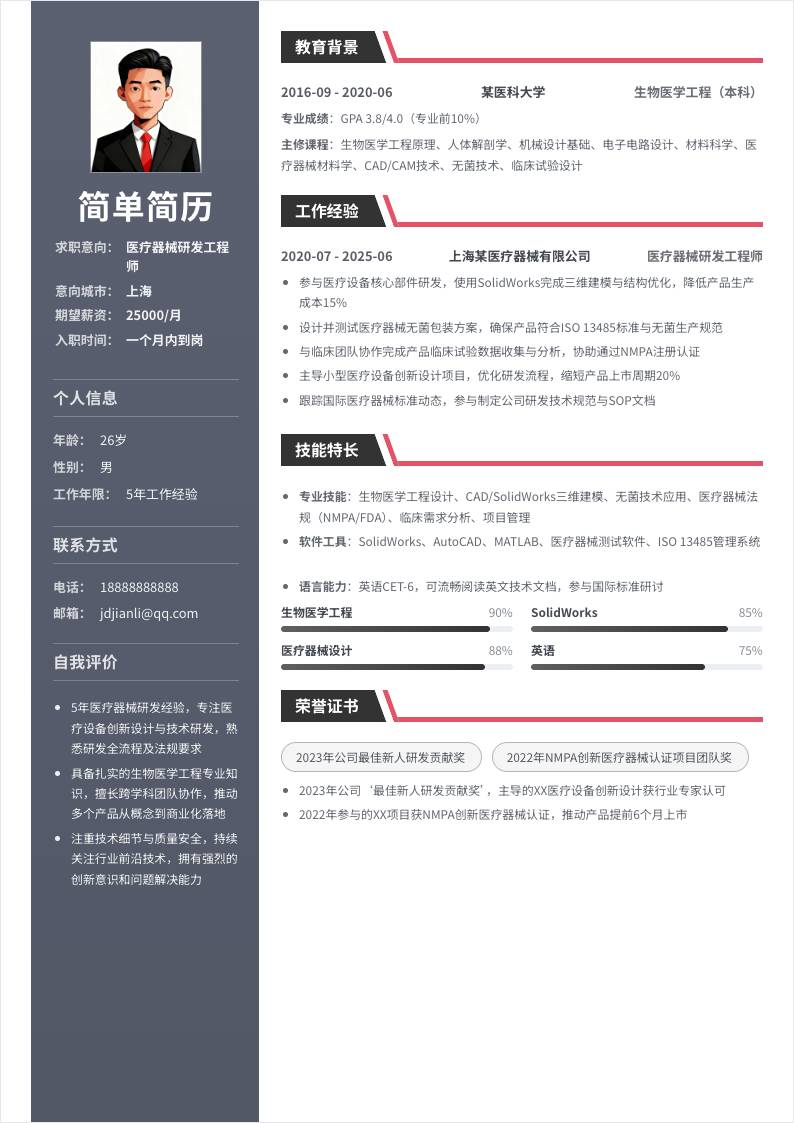 医疗器械研发 | 社招